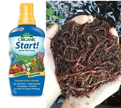 #ad 500 Composting Worms With FREE Organic Fertilizer GIFT $32.00