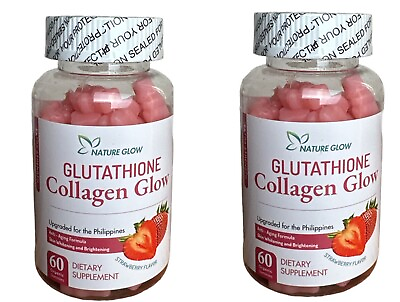 #ad Nature Glow Glutathione Collagen Strawberry Flavor 60 Chewable Gummies 2 Box $39.97