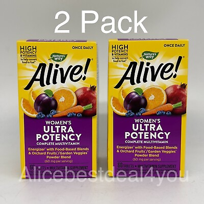 #ad Nature#x27;s Way Alive Women’s Complete Ultra Multivitamin 2 PK x 60 Tabs Exp 4 24 $12.00