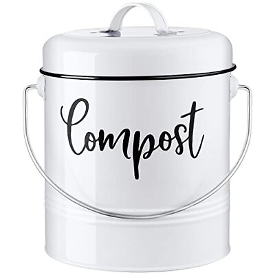 #ad Compost Bin Kitchen 1.3 Gallon Farmhouse Kitchen Compost Bin Countertop I... $37.17
