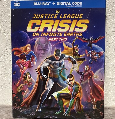 #ad Justice League Crisis on Infinite Earths Part 2 BLU RAY DIGITAL Code W Slip $21.70