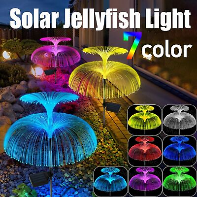 4Pack Solar Garden Stake Light Jellyfish Firework LED RGB 7Color Outdoor Lamp US $26.05