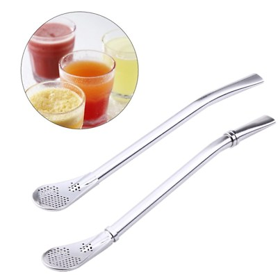 Stainless Filters Spoons Yerba Mate Drinking Straw Steel Pro Tea Gourd Bombilla $4.13