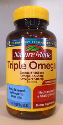 #ad Nature Made Triple Omega 3 6 9 Softgels 74 Count $16.99