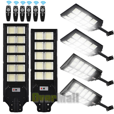 Commercial 9900000000LM Solar Street Light IP67 Dusk Dawn PIR SensorPoleRemote $28.75