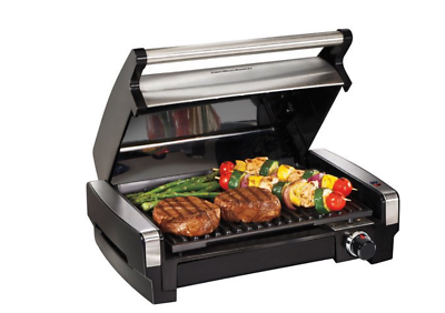 Electric Indoor Grill Stainless Steel Smokeless Portable BBQ Countertop Cooking. $85.49