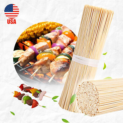 10quot; 300 PCS Ideal Kitchen Bamboo Skewers Wooden BBQ Sticks Kabob Grill Natural $6.79