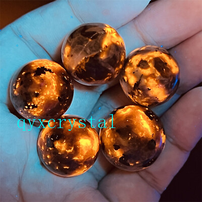 #ad #ad 5pcs Natural Yooperite Ball Flame#x27;s stone 17mm sphere quartz crystal Healing $7.66