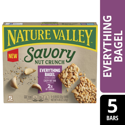 #ad #ad Nature Valley Savory Nut Crunch Bars Everything Bagel 0.89 Oz 5 Bars $8.08