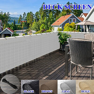 #ad 2.5ft Balcony Privacy Fence Deck Screen Windscreen Mesh Shade Cover Outdoor Yard $27.83
