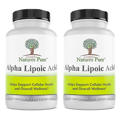 #ad Alpha Lipoic Acid 2 BOTTLES Simply Nature#x27;s Pure 600mg 8 month supply $49.49