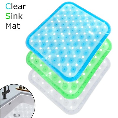 Kitchen Clear Sink Protector Mat Dish Rack Grid Plastic Drying Pad 9.8quot; x 11.8quot; $4.99