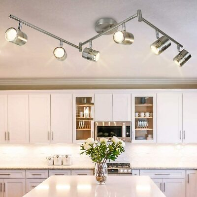 Modern 6 Light Track Lighting Kit Flush Mount Wall Ceiling Spot Lights Kitchen $55.99