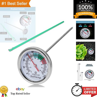 #ad #ad Long Stem Compost Soil Thermometer Stainless Steel Fahrenheit amp; Celsius $26.99