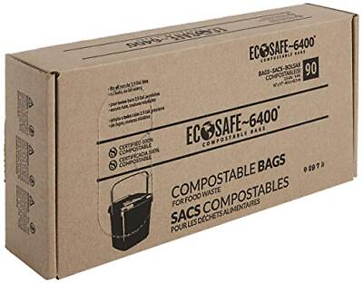 #ad EcoSafe 6400 CP1617 6 Certified Compostable Bag 16x17” Green Bags for 2.5 G... $23.69