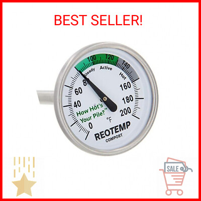 Reotemp 20 Inch Fahrenheit Backyard Compost Thermometer with Digital Composting $33.99