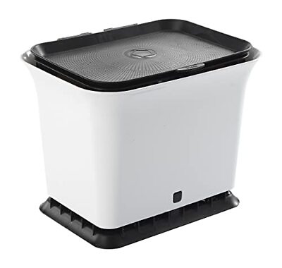 #ad Fresh Air Odor Free Kitchen Compost Bin Black and White $55.05