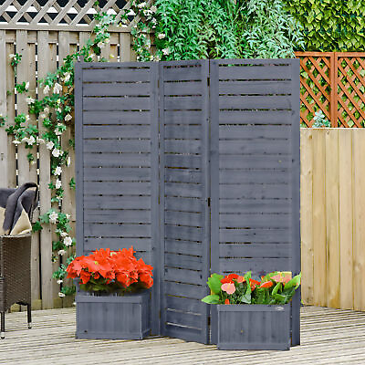 #ad Privacy Screen w Planter Box 4 Raised Beds Drainage Hole $194.99