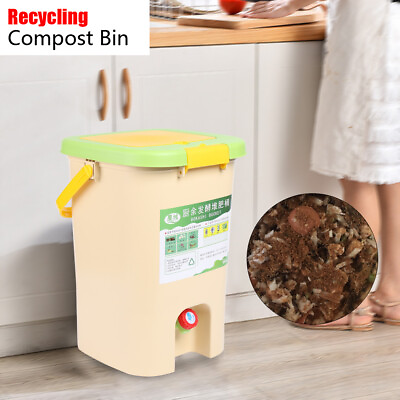 21L Kitchen Food Waste Bokashi Bucket Recycle Composter Compost Bin NEW $43.32