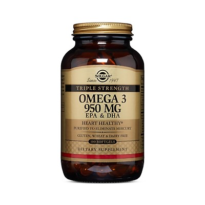 #ad #ad Solgar Triple Strength Omega 3 950 mg 100 Softgels Made In USA FREE US SHIPPING $32.99