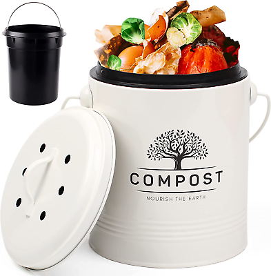 #ad #ad Perfnique Kitchen Compost Bin 1.3 Gallon Countertop Compost Bin with Lid Indoo $43.58