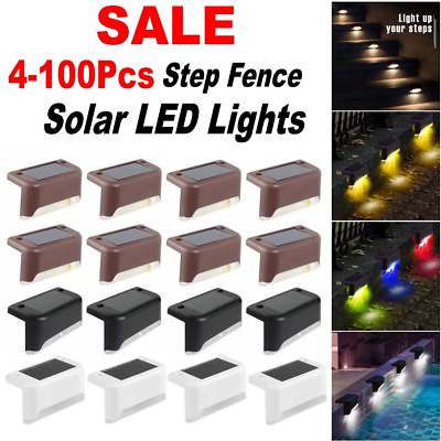 #ad Outdoor Solar LED Deck Lights Garden Path Patio Pathway Stairs Step Fence Lamp $60.99