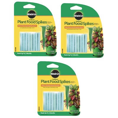 #ad Miracle Gro Indoor Plant Food Spikes Fertilizer Continuous Feeding 24 Ct 3 Pack $11.49