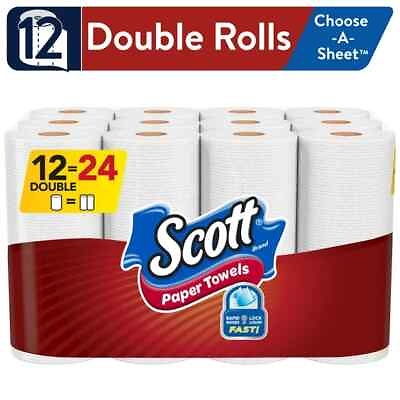 Scott Choose A Sheet Paper Towels 12 Double Rolls Free Shipping Fast Delivery $11.49
