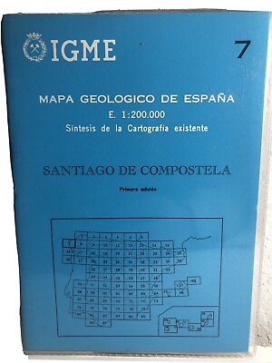 #ad IGME mapa geologico de espana Santiago De Compostela E. 1.200.000 $35.00