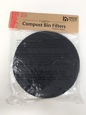 Natural Home 1.3 gallon Compost Bin Filters 2pk NEW $8.50