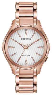 #ad #ad Citizen Ladies Eco Drive Modena Silver Dial Pink Gold Watch 36MM EM0593 56A $65.99