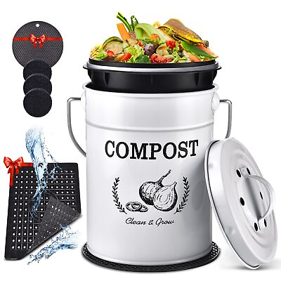 #ad Kitchen Compost Bin Counter1.0 Gallon Indoor Compost Bin with LidCompost Bu... $43.44