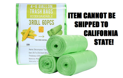 Trash Bags Biodegradable Compost Recycling Office Bath Kitchen Garbage 60 Pieces $8.78