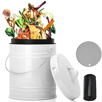 Compost Bin For Kitchen Counter LALASTAR Small Metal Indoor Sealed Lid Food 1 $39.00
