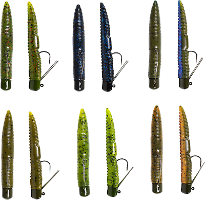 Lunkerhunt Pre Rigged Finesse Worm 3 inch Ned Rig Stickbait Bass Finesse Bait $8.78