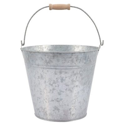 #ad Metal Buckets with Handle Iron Pail Galvanized Bucket Compost Bin $18.28