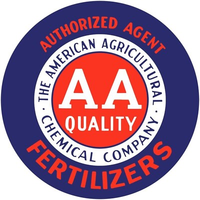 #ad American Agricultural AA Fertilizers NEW Sign 14quot; Dia. Round AMERICAN STEEL $54.88