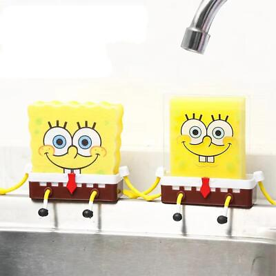 #ad #ad Cartoon Sponge Holder SpongeBob Kitchen Organizer Storage Drain Rack Holder US $9.00