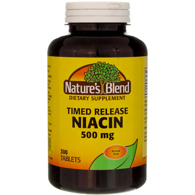#ad #ad 2 Pack Nature#x27;s Blend Niacin Timed Release Tablets 500 mg 300 Ct $40.47
