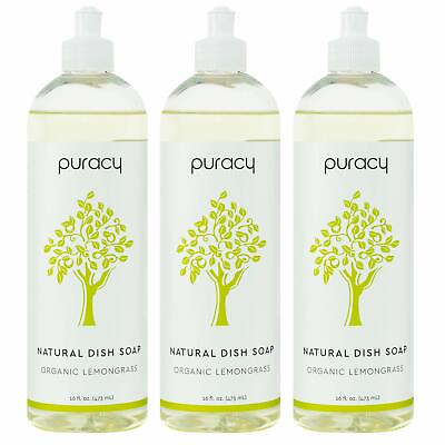 Puracy Dish Soap Natural Liquid Dishwashing Kitchen Detergent Organic Lemongrass $18.49