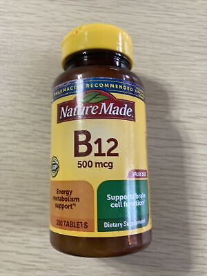 #ad Nature Made Vitamin B12 500 mcg Energy Metabolism Brain 200 Tablets Exp 05 2025 $15.99