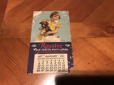 1941 Royster Fertilizer Calendar $4.00