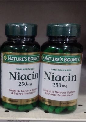#ad #ad 180 capsules Nature#x27;s Bounty Niacin 250mg Exp 4 2024 2 bottles of 90 $24.99