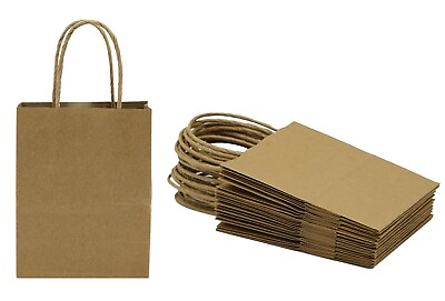 Small Kraft Paper Gift Handle Bags Weddings Favors Goody Bags 25 bags $9.99