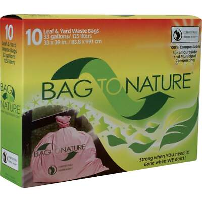 #ad Bag To Nature 33 Gal. Green Compostable Houston Approved Lawn amp; Leaf Bag $107.69