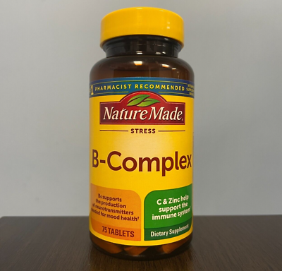 #ad Nature Made Stress B Complex with Zinc Tablets 75 Count. New Expires 03 2025 $12.50