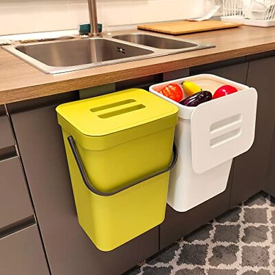 #ad Small Trash Can with Lid，Mountable Indoor Compost Bucket Hanging Trash Can wi... $34.80