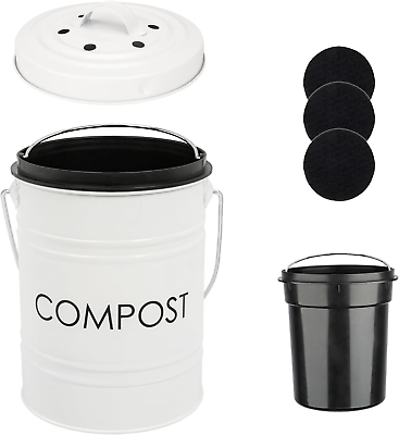 #ad Compost Bin Kitchen Countertop Compost Bin with Lid – Small Compost Bin Includes $42.99