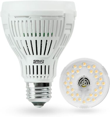 SANSI 15W LED Grow Light Bulb Full Spectrum Indoor Grow Light Veg Bloom Sunlike $8.71