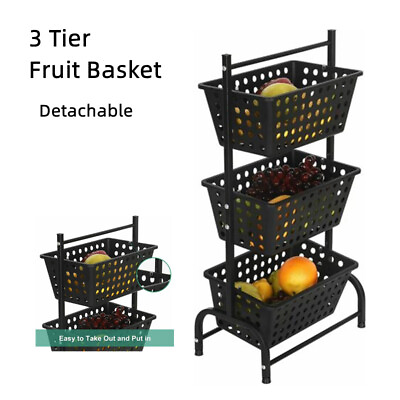 #ad #ad Freestanding Fruit Basket Pantry Basket 3 Tier Kitchen Storage Shelves Organizer $23.99